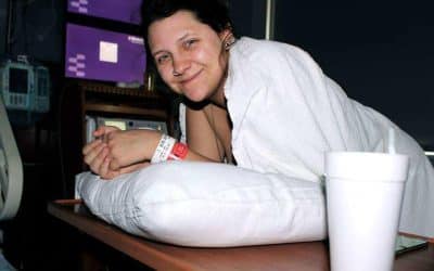 Smiling mother in labor