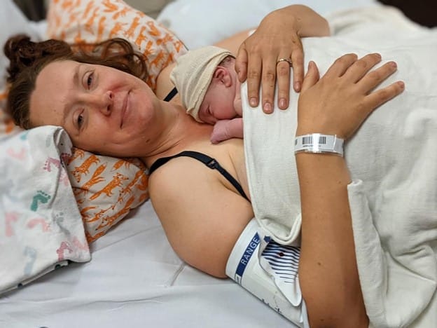 New Parent Skin to Skin with baby