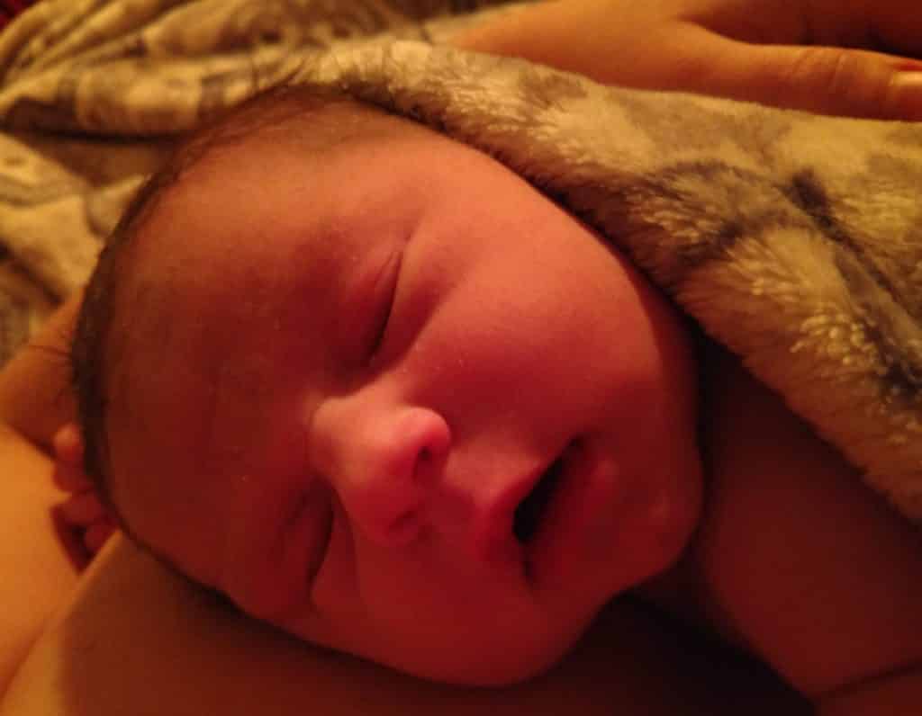 Close up of Hypno-mom Kaitlin's baby