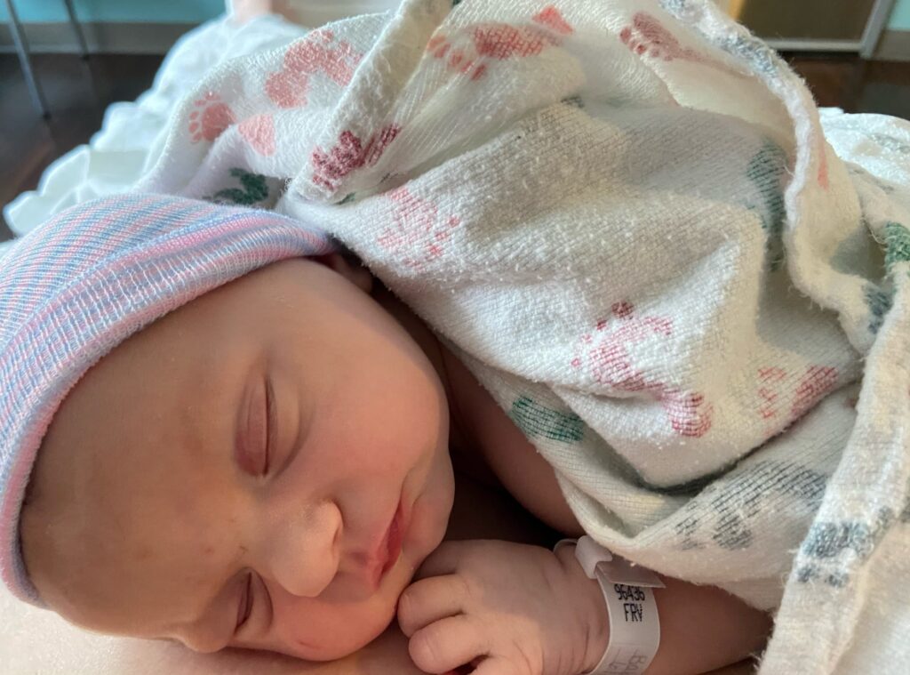 Close up of a newborn baby