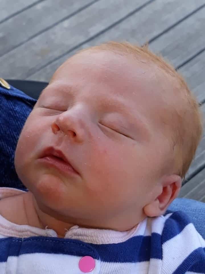 Hypno-mom Melanie's newborn baby.