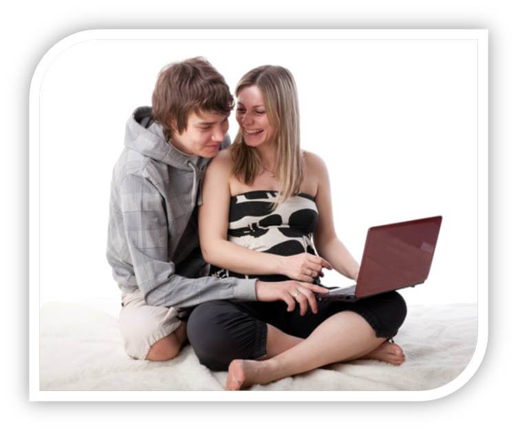 mom dad laptop floor