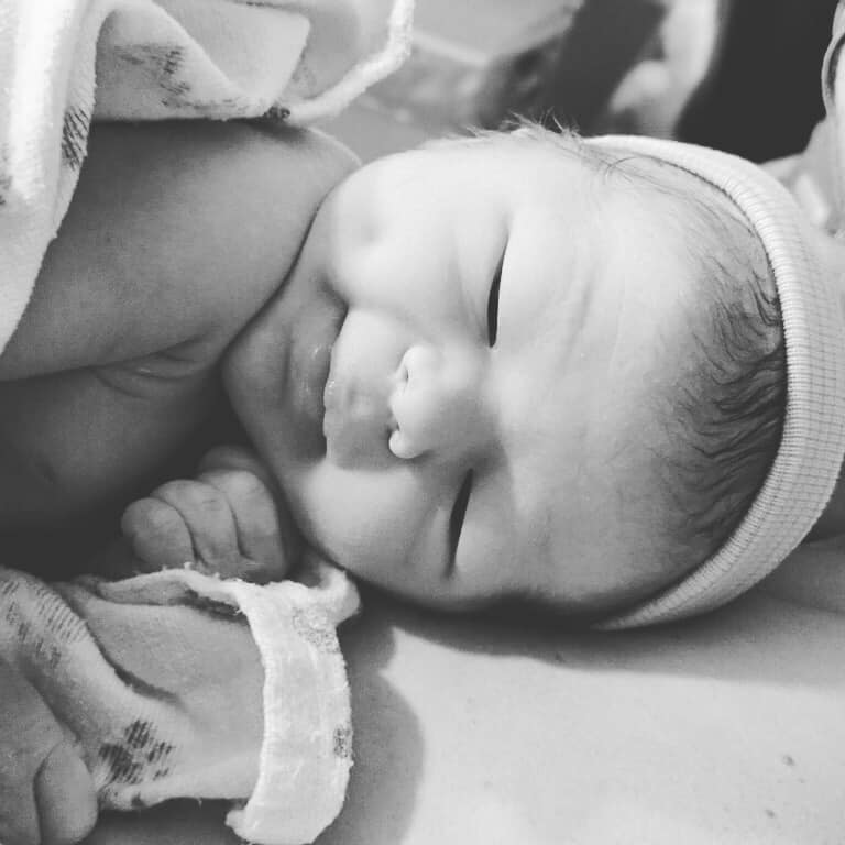 Close up photo of newborn baby