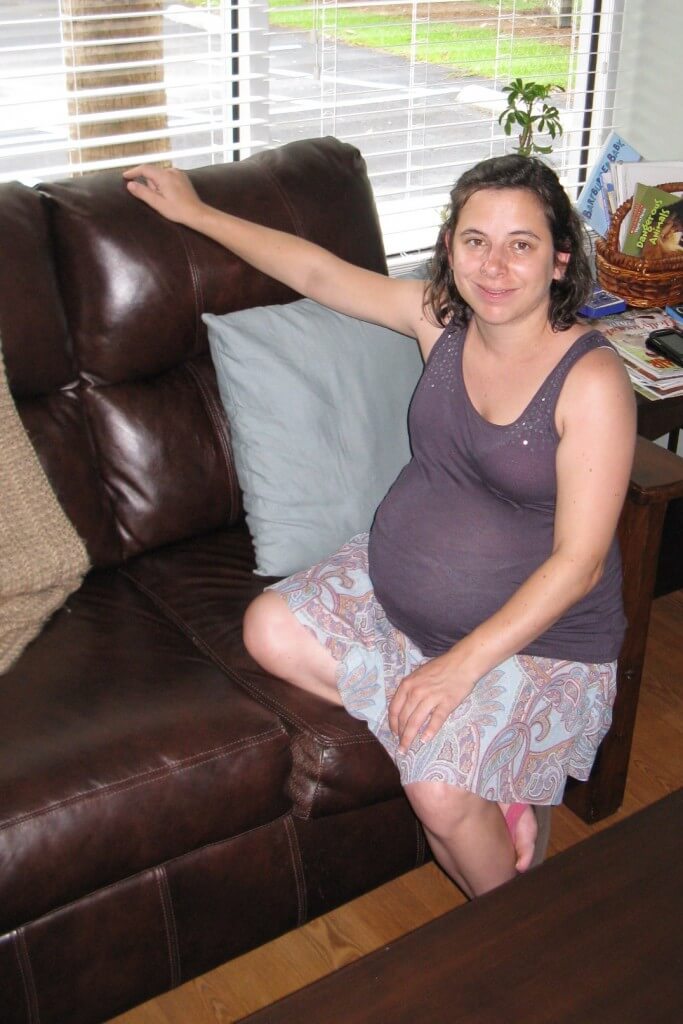 Rachael McNamara Relaxing during active labor in Birth Center