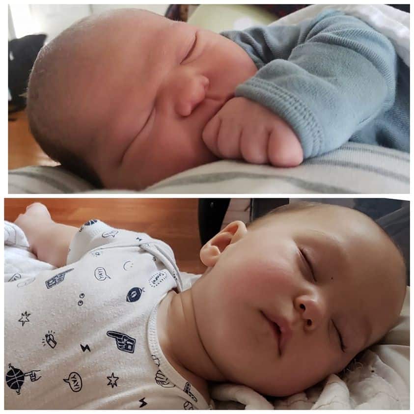 2 photos of baby boy
