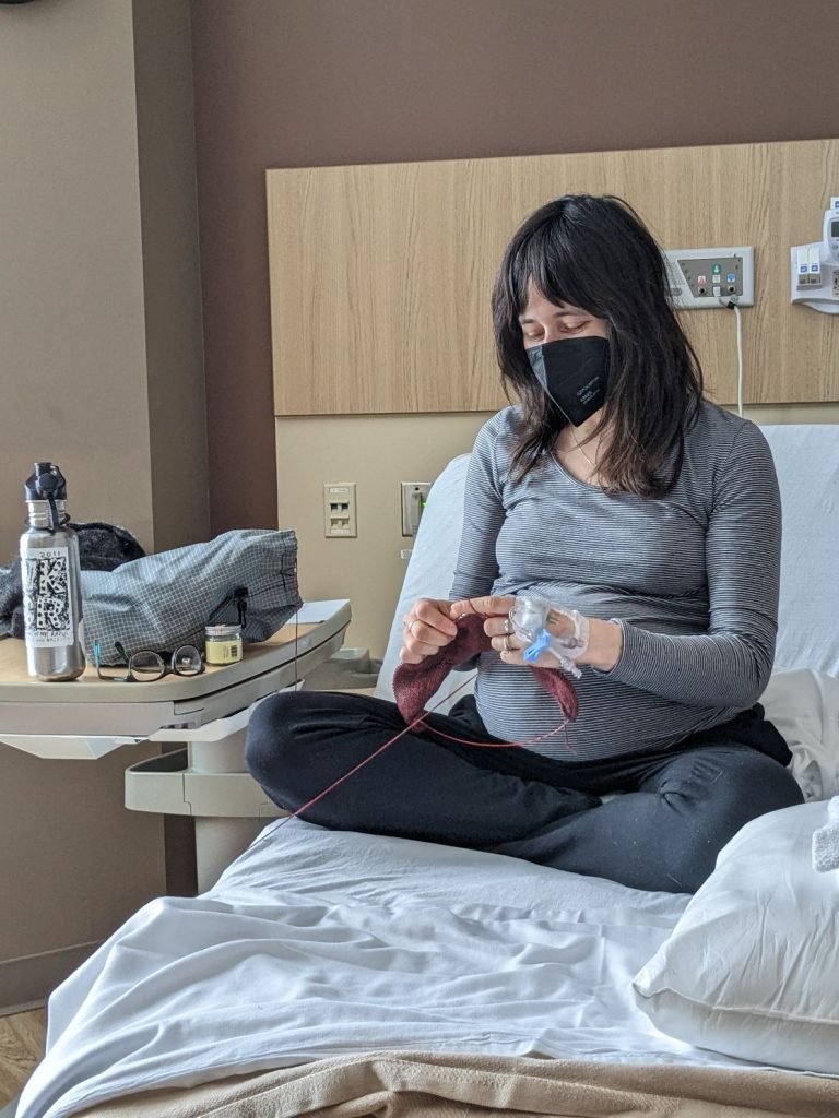 Pregnant Person during Hypnobabies Vaginal Breech Birth